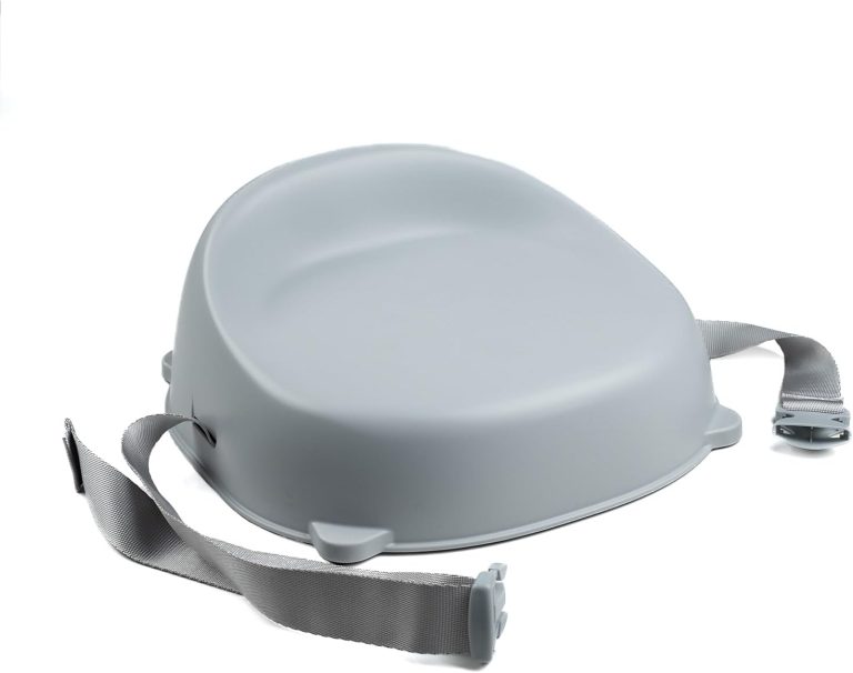 THERMOBABY Rehausseur de chaise EASY, pour Enfant de 3 à 6 ans (jusqu'à 30 kg), Léger et Transportable, Gris Charme, Fabriqué en France